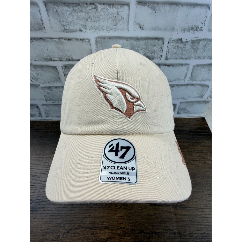 47 Brand Arizona Cardinals Womens Clean Up Hat Cream Rose Gold NFL Adjust Cap